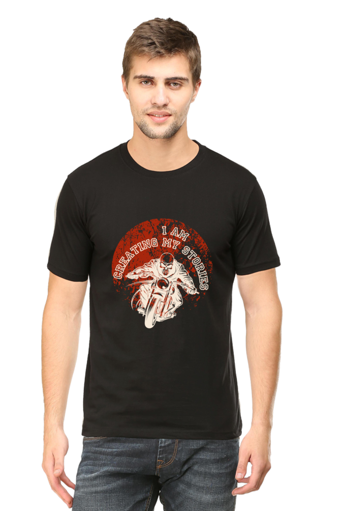 Begonia Bike Lover creating my Stories Cotton Slim Fit T-shirt for Men