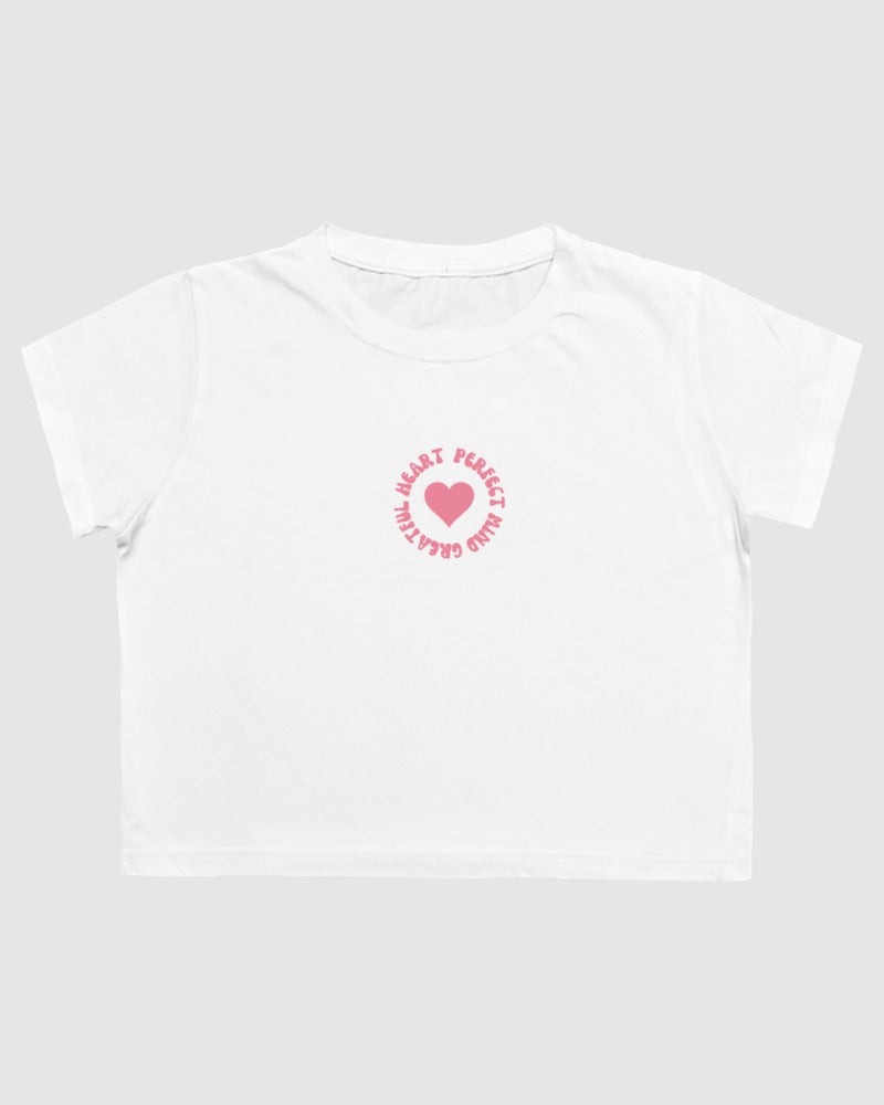 Begonia Official Women's Graphic Printed Round neck Half Sleeve Cotton Crop Top