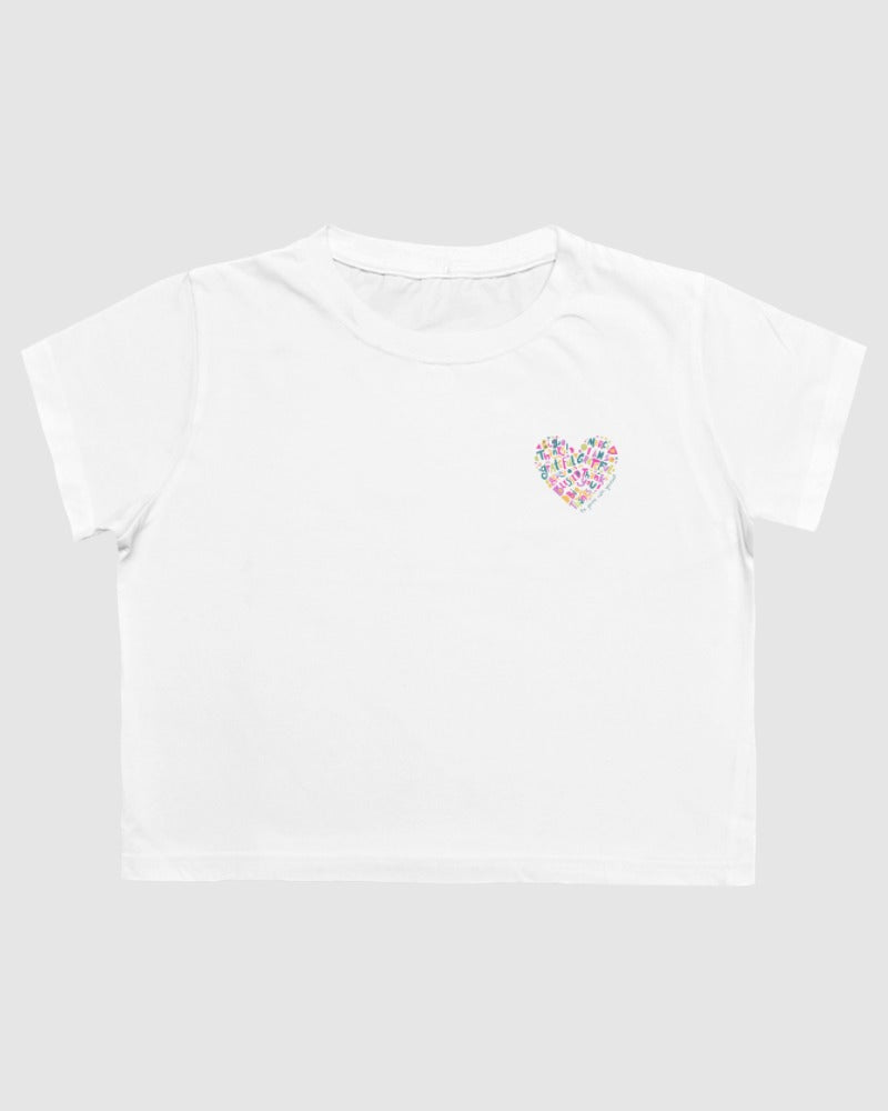 Begonia Official Women's Graphic Printed Round neck Half Sleeve Cotton Crop Top