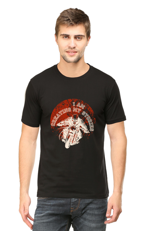 Begonia Bike Lover creating my Stories Cotton Slim Fit T-shirt for Men